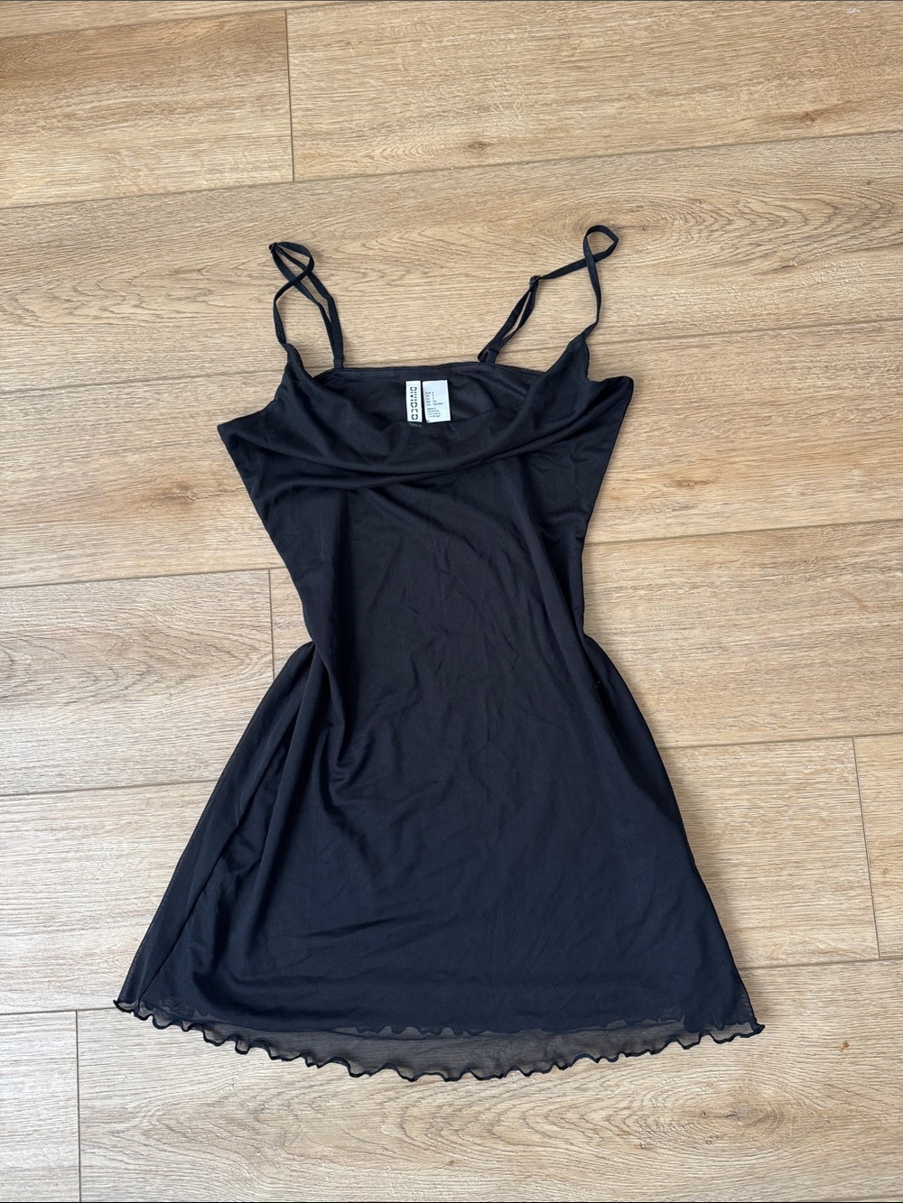 H&M Black Spaghetti-Strap Slip Dress